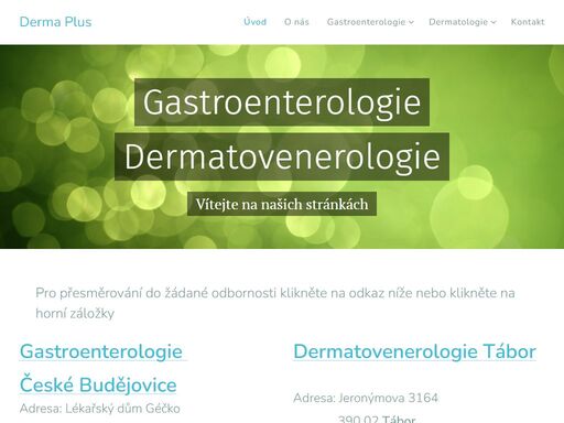 pro přesměrování do žádané odbornosti klikněte na odkaz níže nebo klikněte na horní záložky