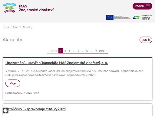 jsme spolek fungující formou místního partnerství, který sdružuje obce, podnikatele, neziskové subjekty a aktivní lidé ze znojemského regionu. poskytujeme dotace z programu rozvoje venkova a integrovaný regionální operační program.