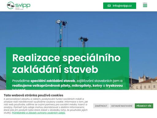 projektování a provádění speciálního zakládání staveb po celé čr provádí svipp brno. realizujeme mikropiloty, kotvy a specializované práce.