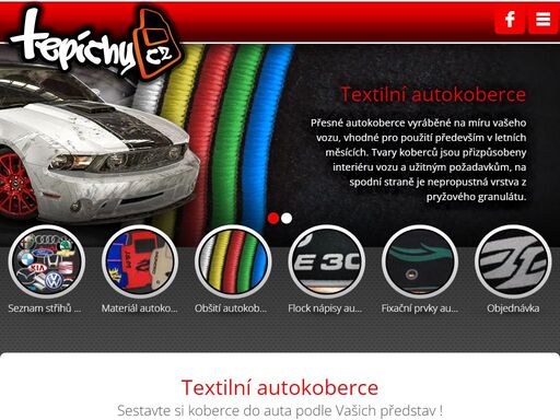 přesné textilní autokoberce, vyráběné na míru vašeho vozu. velký výběr materiálů, barev obšití, možnost nápisů, dekorů, různé volby nášlapů atd.