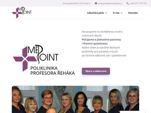 med point, spol. s r.o. navazuje na tradici rodinných lékařů. nabízíme ve vybraných oborech péči předními specialisty v čr. formou pracovnělékařských služeb pečujeme o zaměstnance našich firemních klientů.
