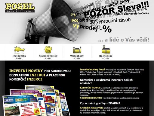 inzertní noviny posel - plošná inzerce, řádková inzerce placená i neplacená. grafické zpracování inzerátů zdarma.