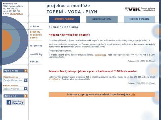 jiří vik - tepelná technika, hradec králové