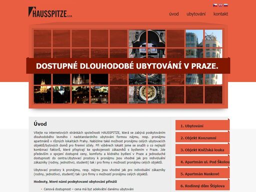 hausspitze, s.r.o. - dostupné dlouhodobé ubytování v praze