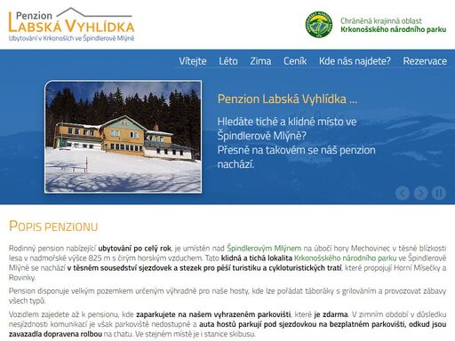 penzion labská vyhlídka nabízí ubytování ve špindlerově mlýně na tichém a klidném místě v lokalitě labská s možností zimních i letních sportů.