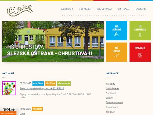 mateřské školky požární, chrustova a liščina v oblasti slezská ostrava