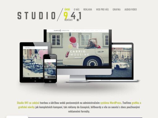 studio 941 se zabývá tvorbou webů na systému wordpress. tvoříme grafiku a grafické návrhy jak kompletních kampaní, tak reklamy do časopisů či billboardy.
