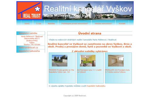 realitní kancelář marie müllerová / realtrust