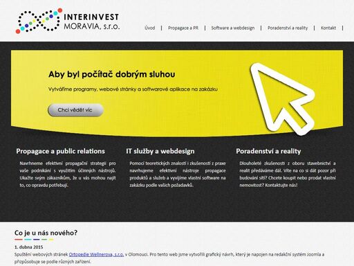 poradenství v oblasti nemovitostí a marketingu a vývoj software.