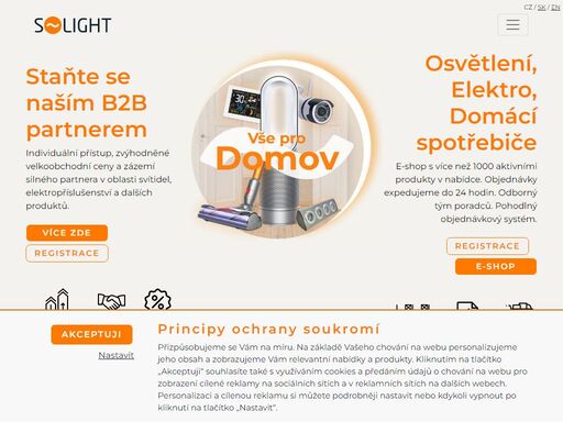 jsme výrobci osvětlení, elektroinstalačního materiálu, pc a tv příslušenství a dalších více jak 1000 produktů. značky dyson, case logic, thule, skross a další keywords=solight,dyson,case logic,thule,skross
