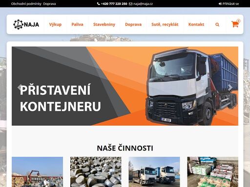 společnost naja servis s.r.o se zabývá výkupem šrotu, barevných kovů, papíru, likvidací autovraků, prodejem uhlí, briket, dřeva, písku či drtě a dalšího stavebního materiálu a nářadí. disponujeme vlastní kontejnerovou dopravou.