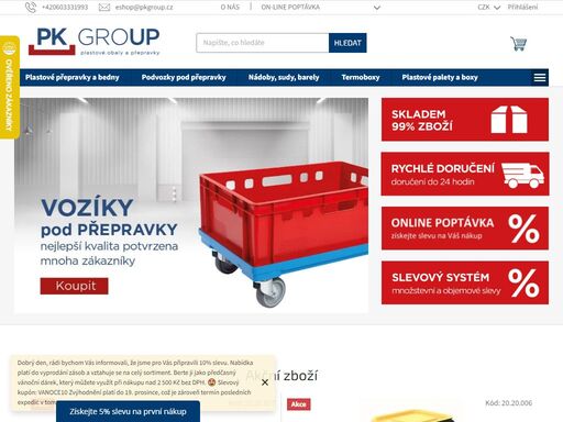 více jak 20 let zkušeností s plastovými obaly a pojezdovými kolečky. množstevní slevy, rychlé dodání a odborné poradenství. volejte 734 621 131.