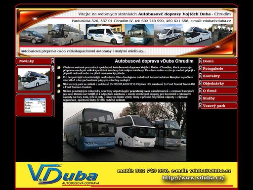 autobusový dopravce vduba chrudim. zabývám se přepravou osob velkokapacitními autobusy a minibusy.