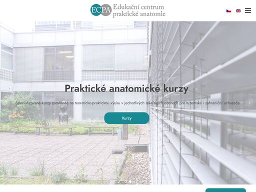 edukační centrum praktické anatomie pořádá odborné kurzy zaměřené na teoreticko-praktickou výuku v jednotlivých oborech pro tuzemské i zahraniční uchazeče.