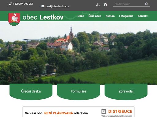 oficiální stránky obce lestkov