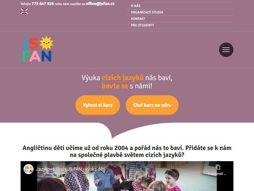 jazyková škola js fan nabízí spoustu jazykových kurzů pro děti i dospělé. rodinné prostředí. malé skupiny. individuální přístup.