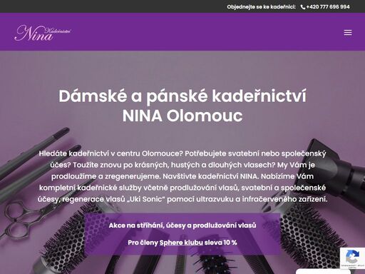 kadeřnictví nina v olomouci nabízí kadeřnické služby a poradenství ve vlasové kosmetice, prodlužování vlasů, regenerace vlasů apod. navštivte naše webové stránky. kadeřnictví olomouc - kadeřnictví nina.