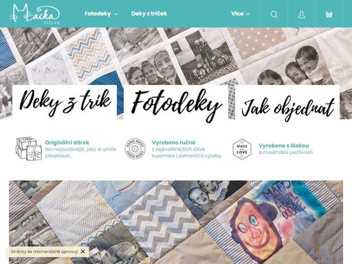 originální ručně šité deky technikou patchwork z vašich vlastních fotografií a dalších vzpomínek. deky z trik. dětské deky. dětské povlečení. interaktivní deky pro děti.