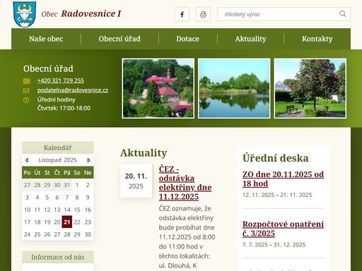 obec radovesnice i,radovesnice i, obecní úřad, úřední deska oficiální stránky obce radovesnice i