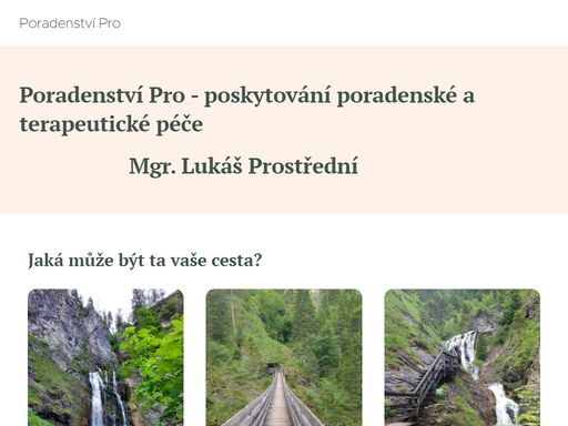 poradenství pro - poskytování poradenské a terapeutické péče