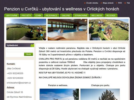 přijeďte si vaši dovolenou užít do horského penzionu s wellness! nabízíme ubytování v prostorných a komfortně zařízených apartmánech. k dispozici je krytý bazén a sauna. rodinný penzion nabízí celoroční provoz, v létě grilování a horskou turistiku. v zimě lyžování a běžky.