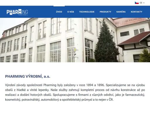 výrobní závody společnosti pharming byly založeny v roce 1894 a 1896. specializujeme se na výrobu obalů z hladké a vlnité lepenky. naše služby zahrnují kompletní proces od návrhu konstrukce až po realizaci a dodání hotových obalů. spolupracujeme s firmami z různých odvětví, jako je farmaceutický, kosmetický, potravinářský, automobilový a...