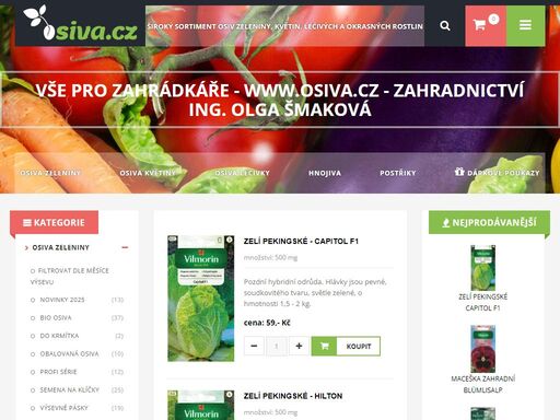 osiva, cibuloviny, travní semena, houby - sadba (žampiony, hlíva), http://www.osiva.cz