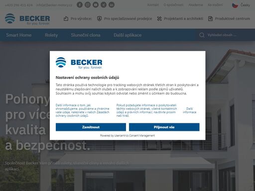 společnost becker vám přináší rolety, sluneční clony a mnoho dalších aplikací.