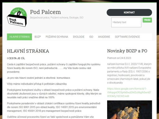 naše heslo: i cesta je cíl....  cesta k zajištění bezpečnosti práce, požární ochrany či zajištění fungujícího systému iso, není jednoduchá....my vás provedeme touto cestou až do cíle. vždy máme individuální přístup k potřebám zákazníka. je pro nás hlavní osobní jednání a otevřená  komunikace. zpracujeme vám dokumentaci bezpečnosti práce a požární ochrany, zajistíme školení, kontroly. poskytneme poradenství v oblasti získání certifikace systému řízení dle norem: iso 9001, iso 14001, iso 45001ověříme účinnost procesního řízení ve vaší společnosti a pomůžeme vám vše nastavit. 