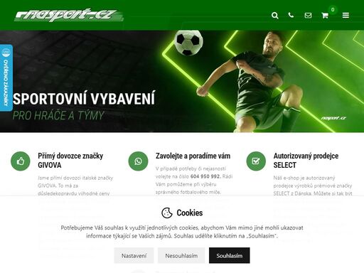internetový obchod se sportovním zbožím pro jednotlivce i teamové sporty, výhodné akční nabídky a množstevní slevy