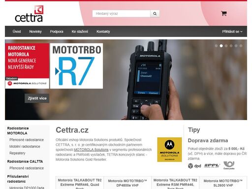 radiostanice motorola mototrbo pro profesionální použití, vysílačky pmr446 stejné značky. online prodej, radiostanice motorola běžně skladem s dodáním do druhého dne po čr - eshop, download sekce s návody, informace.