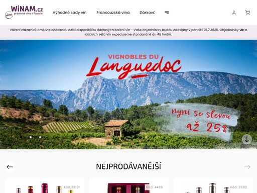 kvalitní vína z francie | dárková vína | pravé šampaňské výhodně | bariková vína z bordeaux | akční degustační balíčky vín | víno v dárkovém balení | garance kvality na winam.cz