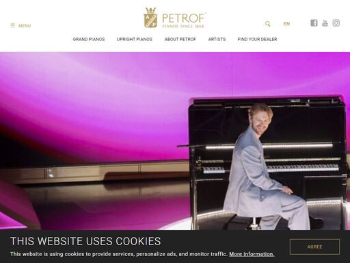 petrof is currently the largest producer of acoustic grand and upright pianos in europe. it trades in 5 continents and exports to over 65 countries the world over.