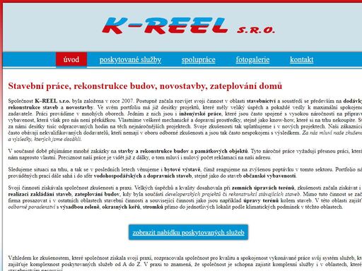 k-reel s.r.o. - stavební práce, rekonstrukce budov, zateplování, novostavby