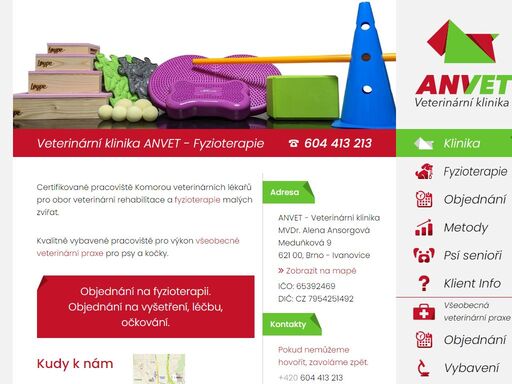 veterinární klinika anvet - fyzioterapie pro psy