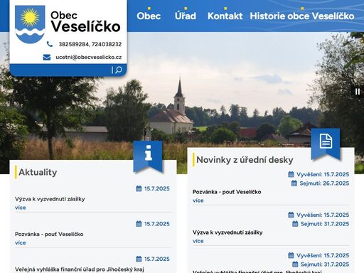 oficiální webové stránky obce veselíčko