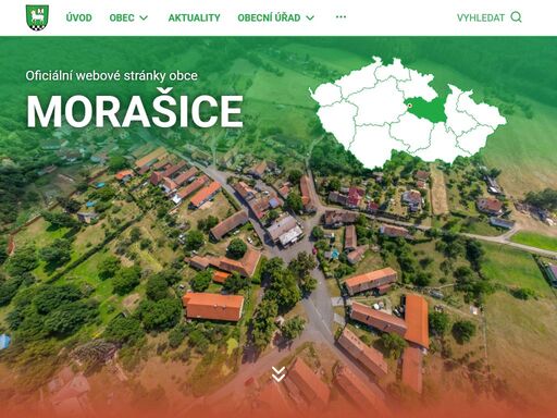 úvodní stránka webové prezentace obce morašice.