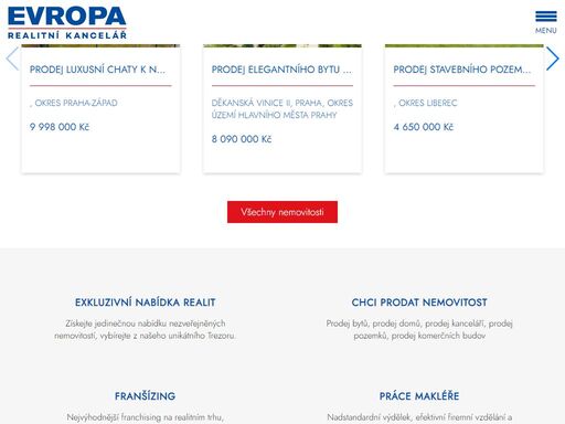 reality, nemovitosti a realitní kanceláře po celé čr. evropa realitní kancelář slaví 20 let na realitním trhu. více jak 35 poboček.