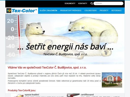 společnost texcolor č. budějovice působí v regionu jižních čech již více než 15 let. v oblasti povrchové úpravy staveb a zateplování objektů patří mezi největší na trhu. klademe velký důraz na kvalitu. poskytujeme kompletní servis včetně poradenské činnosti. naše odbornost je garantována členstvím v cechu pro zateplování budov.