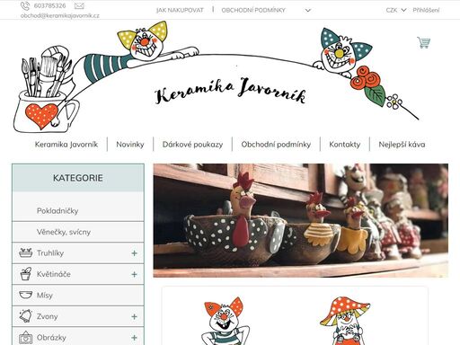 originální ručně vyráběná keramika s veselými vzory. ?? vyberte si květináče na terasu, truhlíky na balkón, nebo veselé figurky a zvonky.