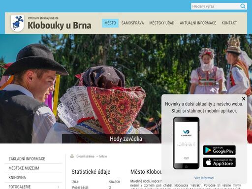oficiální stránky města klobouky u brna