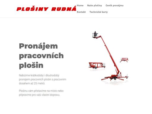 krátkodobý i dlouhodobý pronájem pracovních plošin s dosahem 15 a 25 metrů. praha a okolí.