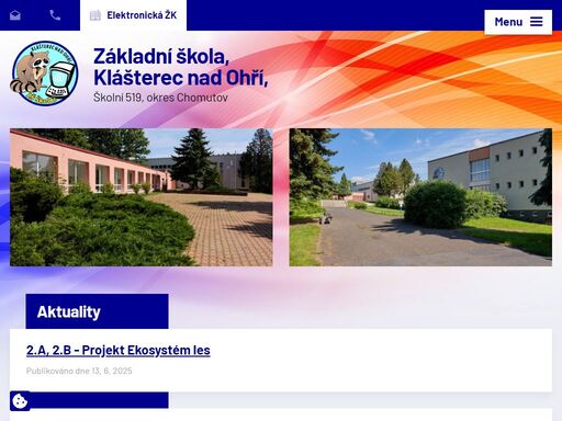 naše škola se nachází na severozápadním okraji klášterce nad ohří v sousedství místního aquaparku. komplex školy tvoří čtyři navzájem propojené pavilony - pavilon ii. stupně, i. stupně, tělocvičen a odborných pracoven. zjistěte více.