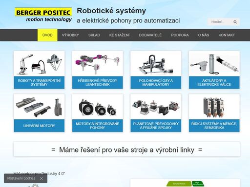 kloubové roboty, scara roboty, delta roboty, kolaborativní roboty, kartézské roboty, tubulární lineární motory, mechatronika, manipulátory, portály,…