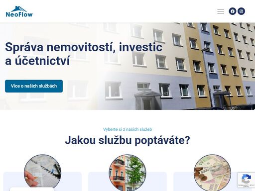 neoflow zajišťuje služby správy nemovitostí, investic do nemovitostí i vedení účetnictví pro investory.