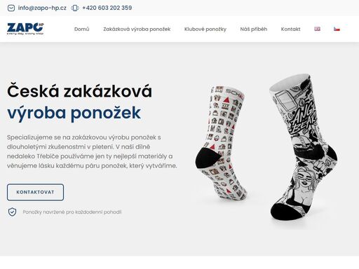 vítejte na stránkách zapo hp, vašeho specialisty na zakázkovou výrobu ponožek! nabízíme kvalitní a personalizované ponožky ideální pro týmy, kluby a propagační potřeby. objevte naši nabídku ještě dnes!