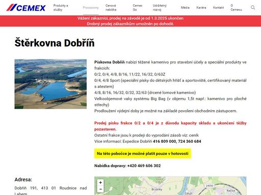  vážení zákazníci, prodej na závodě je od 1.3.2025 ukončen   drobný prodej zákazníkům umožněn po dohodě.
         
       

 
	 
         
   ...
