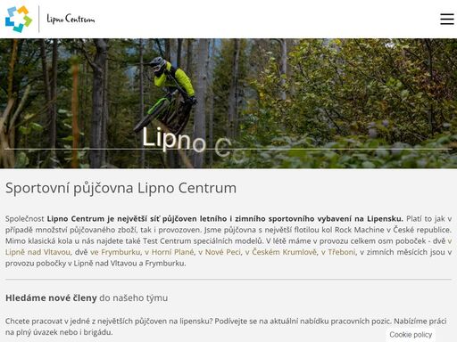 lipno centrum je největší síť půjčoven letního i zimního sportovního vybavení na lipensku.
