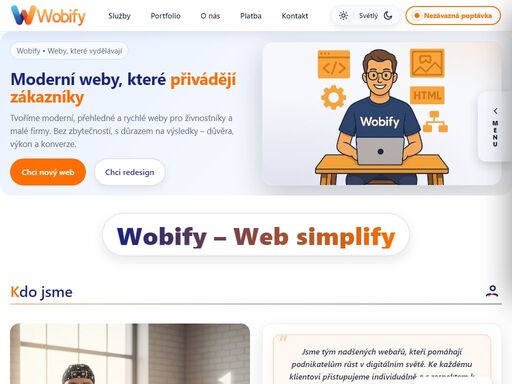 tvoříme moderní, přehledné a rychlé weby pro živnostníky a malé firmy. bez zbytečností, s důrazem na výsledky – důvěra, výkon a konverze.