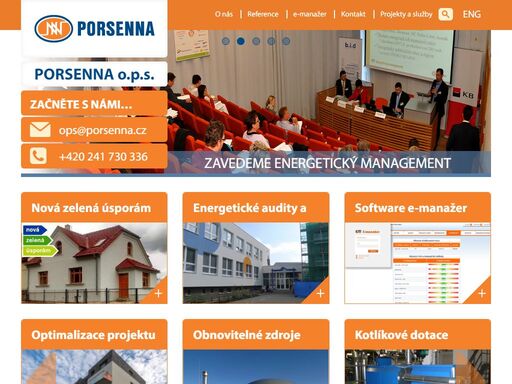 porsenna o.p.s. poskytuje služby zejména municipalitám a malým firmám v oblasti zavádění energetického managementu, studie proveditelnosti v oblasti obnovitelných zdrojů a úspor energie, energetické audity, osvětové akce a další služby.